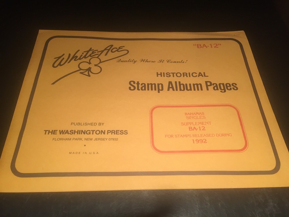 New White Ace Album Supplement Pages Bahamas - BA-12 - 1992