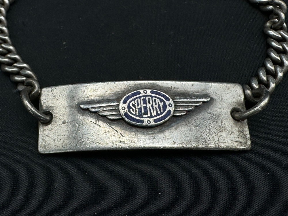 WWII STERLING SILVER ENAMEL ID BRACELET