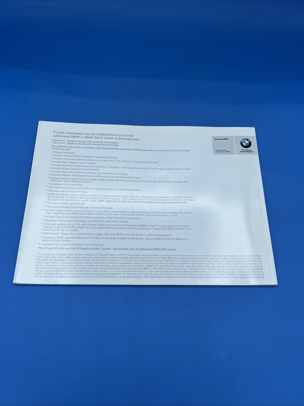 BMW: THE ULTIMATE DRIVING MACHINE - 2009 Sales Advertising Brochure Book