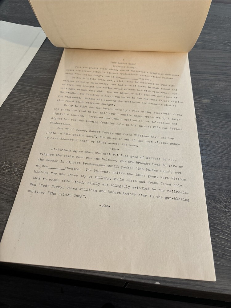 1949 The Dalton Gang Script Not Complete (G)