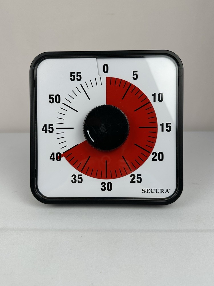 Secura 60-Minute Visual Countdown Timer, 7.5-Inch Oversize Classroom Visual Time