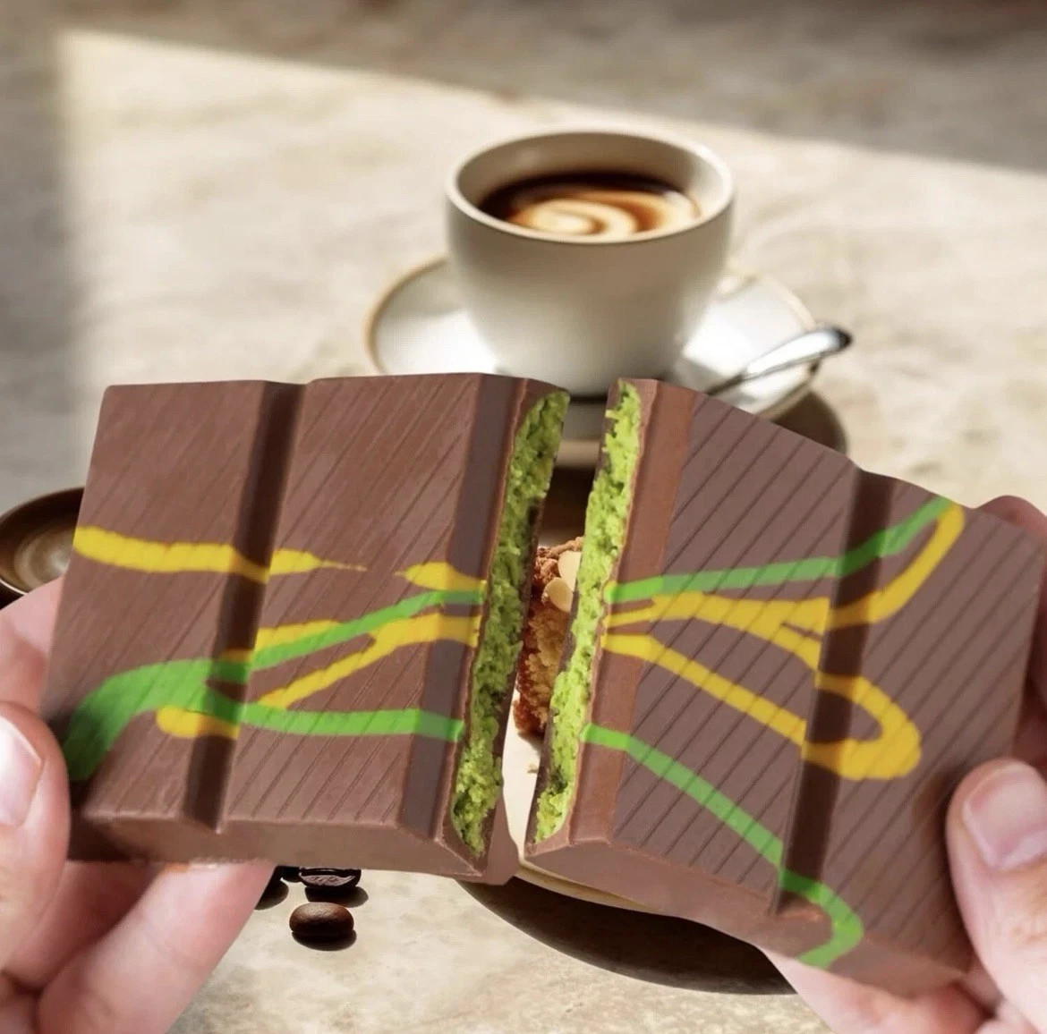 Dubai Chocolate Bar 95g - Viral Chocolate - Premium Hand Knafeh, Pistachio