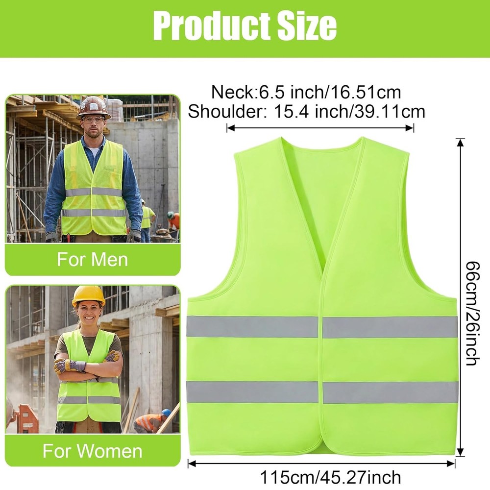 30 PCS High Visibility Safety Vests Reflective Workwear Construction Bulk 2