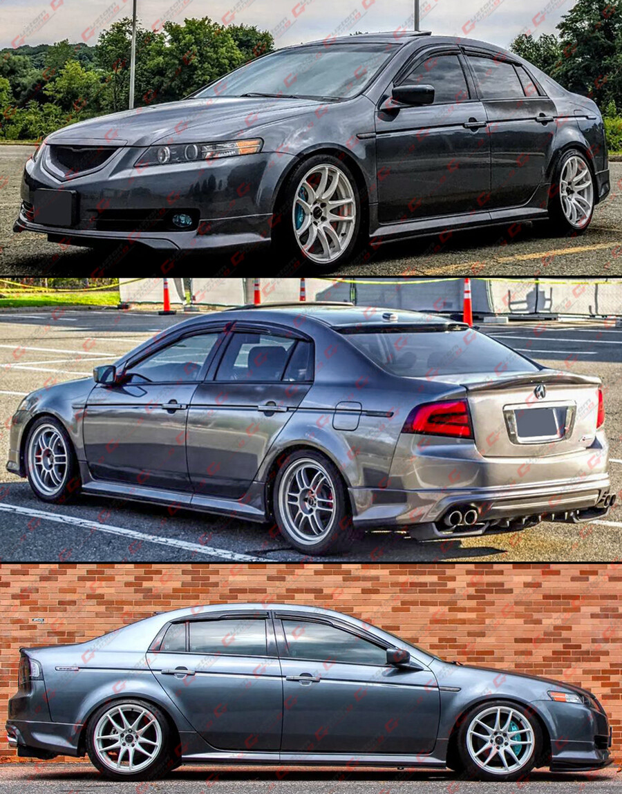 FOR 2004-2008 ACURA TL JDM MUG STYLE 3D WAVY WINDOW VISOR RAIN GUARD DEFLECTOR