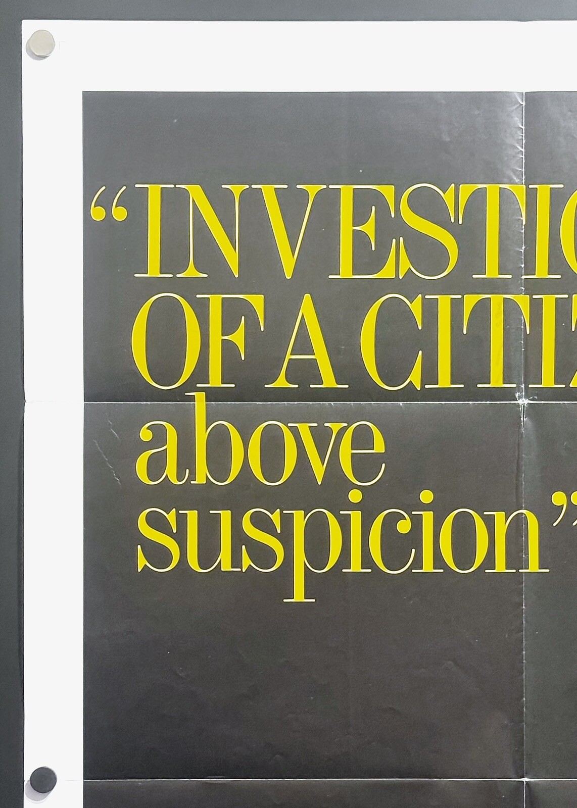 Investigation of a Citizen Above Suspicion (1971) Orig 1SH Movie Poster – Fine