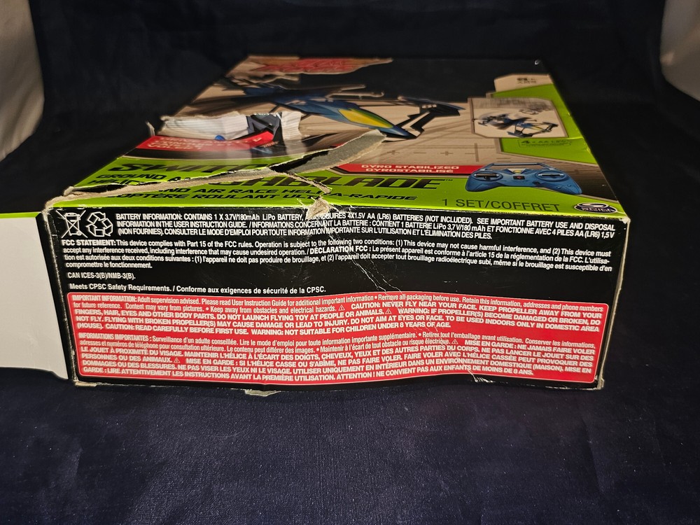 AIR HOGS SWITCHBLADE Blue RC GROUND & RACE HELI SPIN MASTER NO remote controller