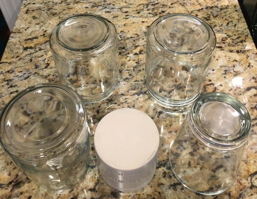 (5) Empty Candle Jars- (4) With Lids