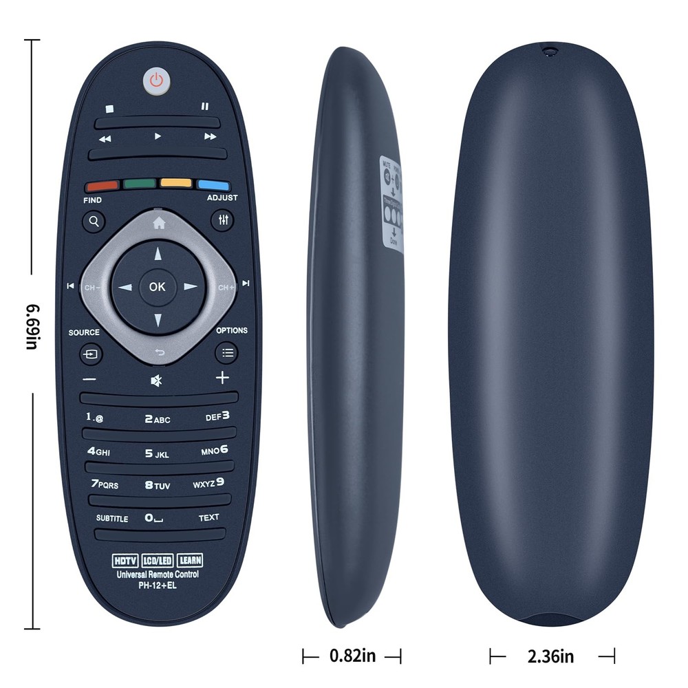 Replacement for Philips-Smart-TV-Remote-Control, Universal Smart Remote BLACK