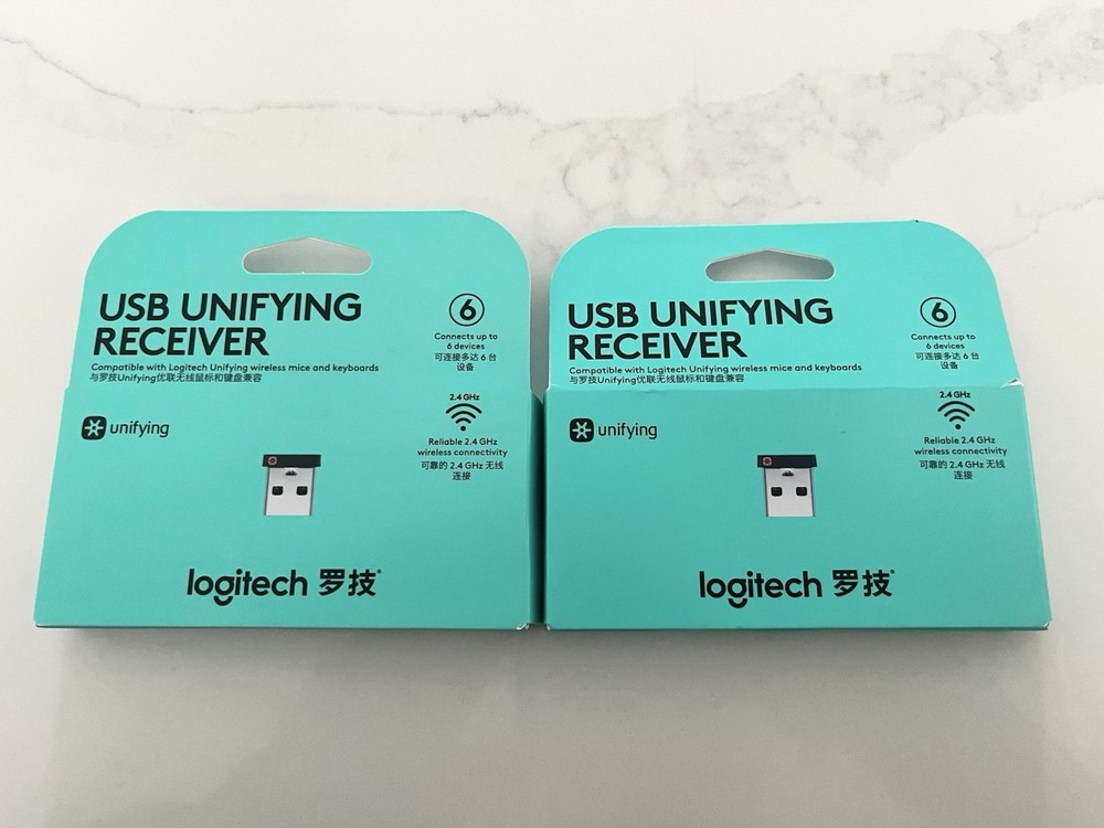2x Logitech Unifying Receiver USB 2.4GHz Wireless Adapter Open Box