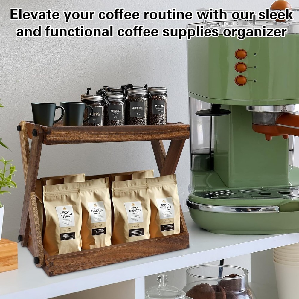 Wood Countertop Shelf Organizer
