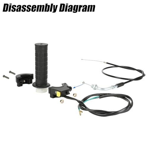 Throttle Cable Twist Throttle Handle Grip Assembly for 2 Stroke Engine 80cc