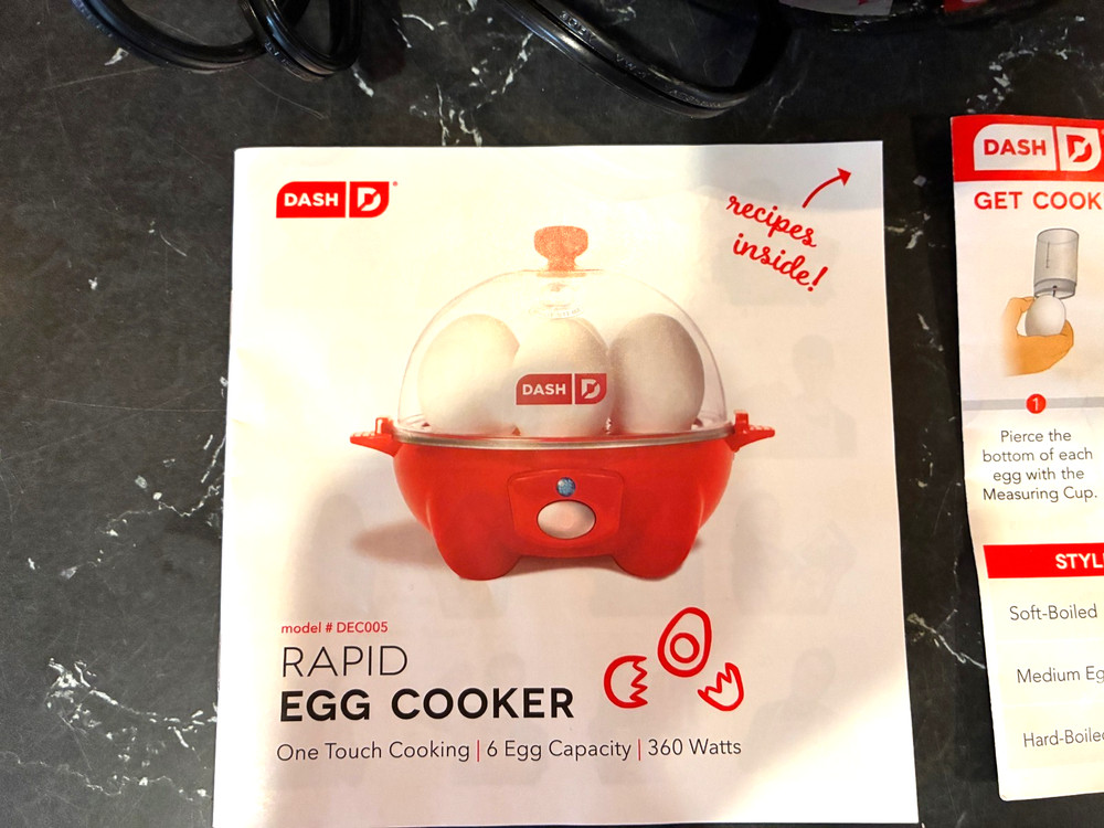 DASH Rapid Egg Cooker One Touch 6 Egg Capacity Hard Boiled Poached
