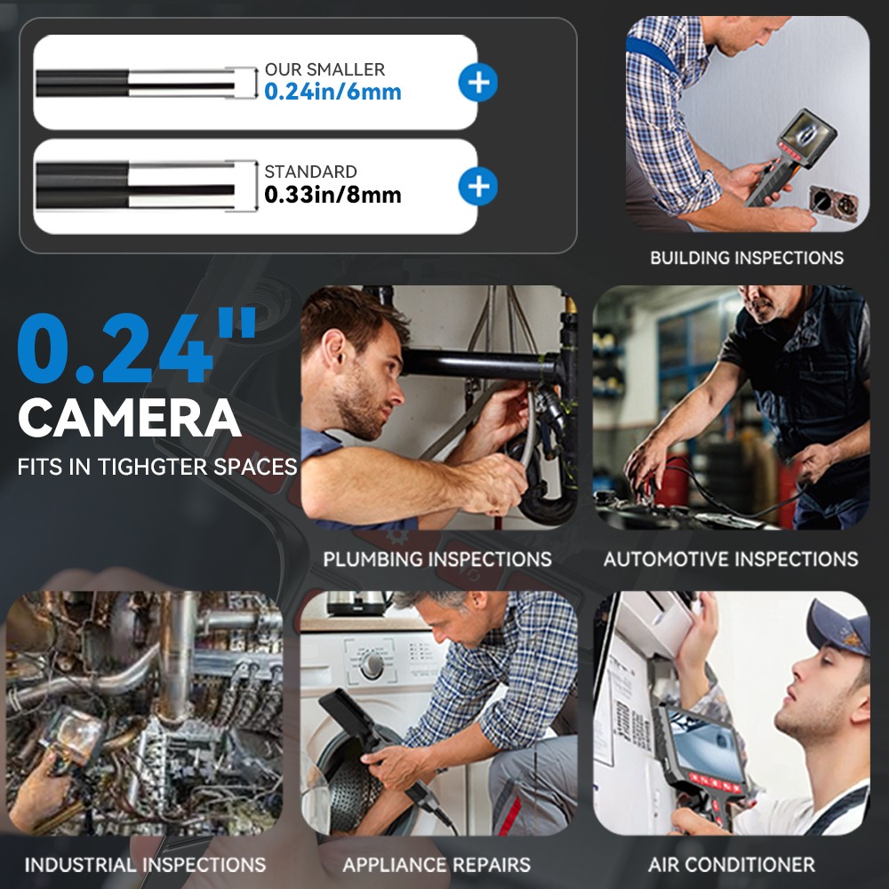 SALE! Endoscope 2-Way 360° Inspection Camera Articulating Borescope Semi Rigid