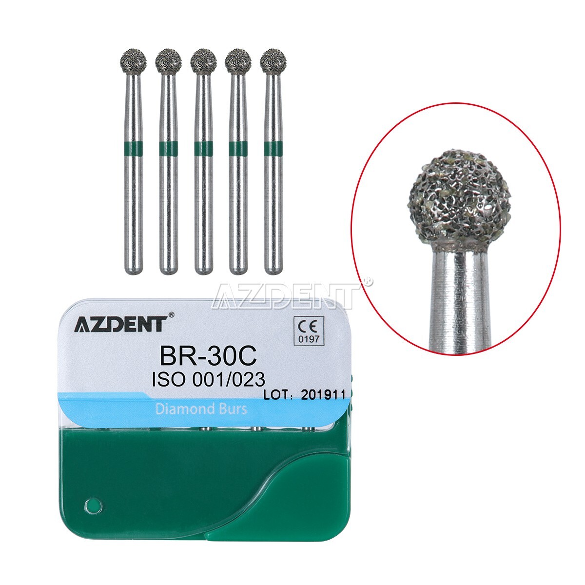 US 100pcs Dental Diamond Burs Kit for High Speed Handpiece Medium FG 1.6MM