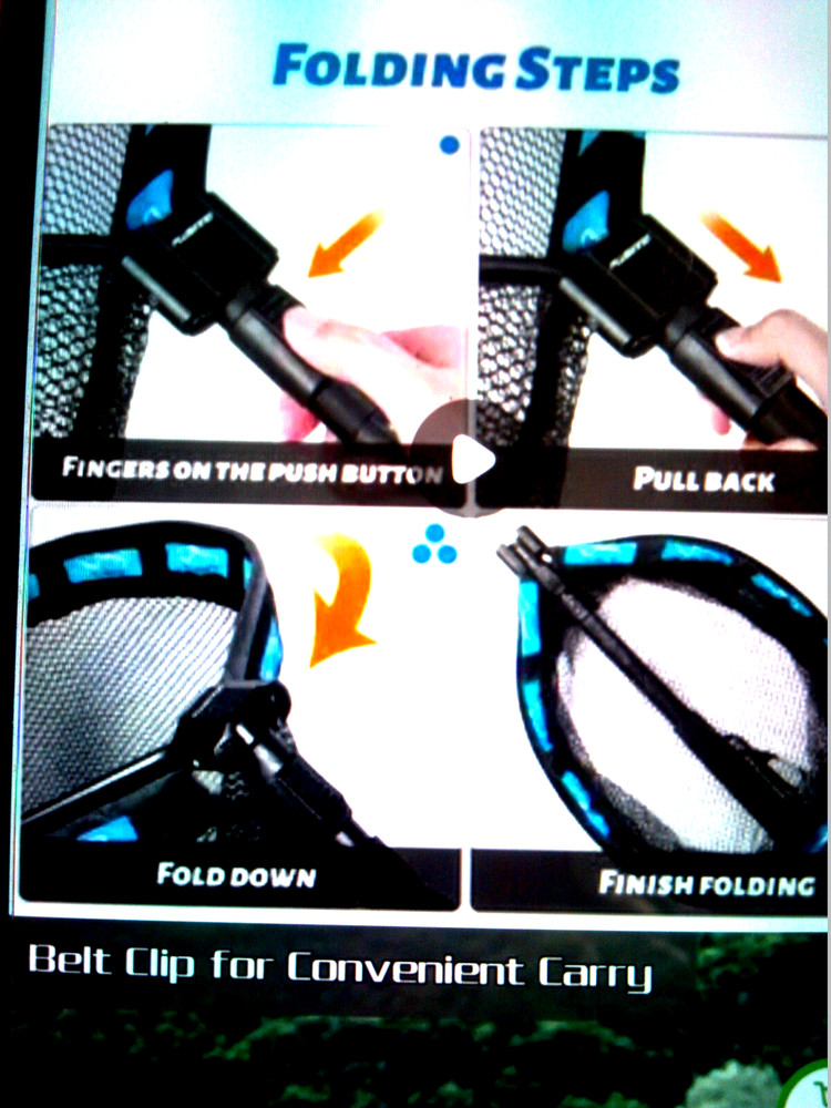 "Plusinno" Easy Fold Floating Fish Net, Easy Catch and Release NEW