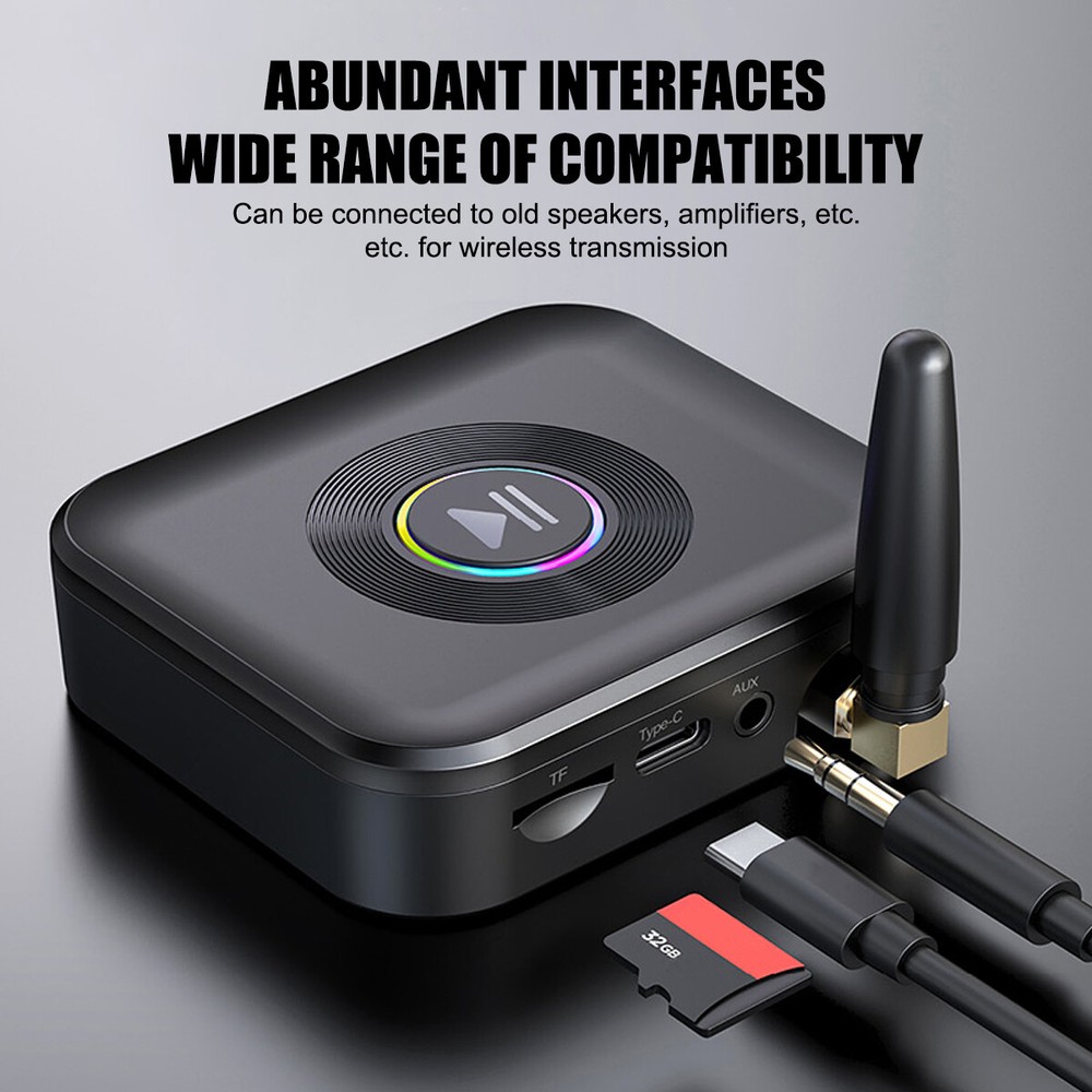 V5.0 2-in-1 Wireless Bluetooth Transmitter Receiver Stereo Adapter for Car TV