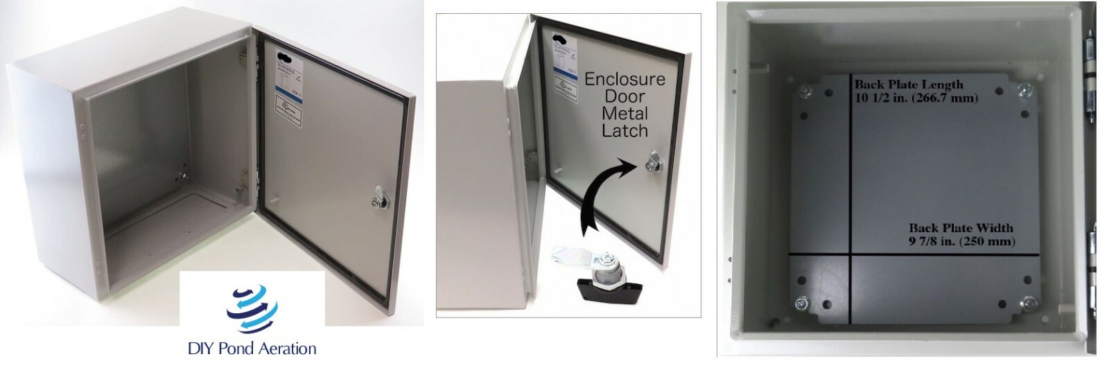 NEW Weatherproof / Outdoor Aeration Pond Pump Cabinet Enclosure 16"x16"x8"