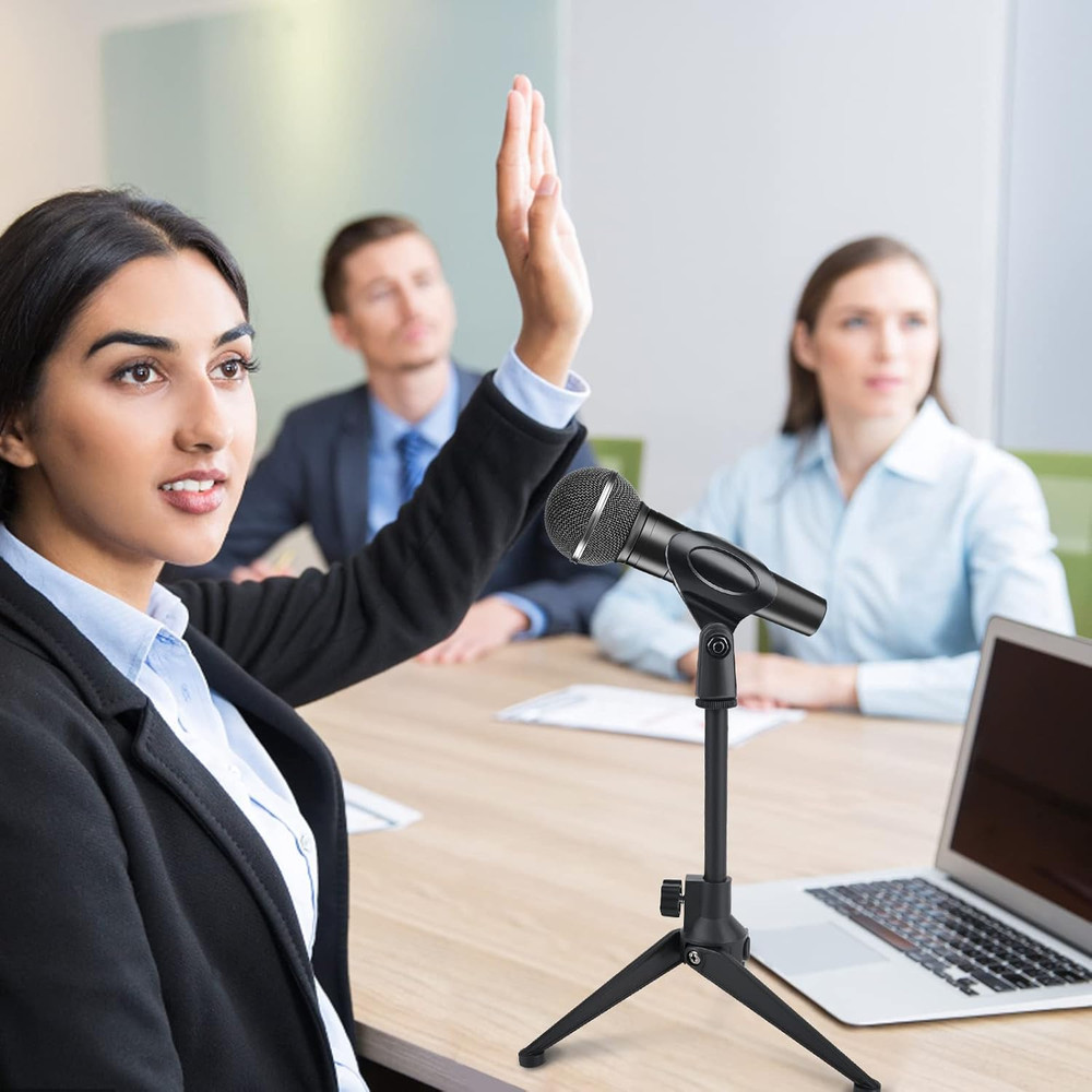 6 Pack Desktop Mic Stand Desk, Microphone Tripod Portable Foldable Table Microph