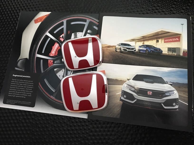 2PCS Front Rear Red H Emblem Badge Logo For 2016-21 Honda CIVIC SEDAN 4DR NEW US