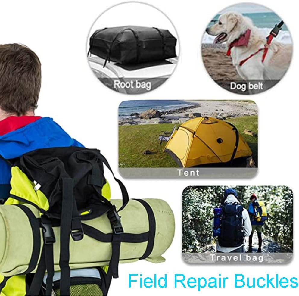 6 Pack 1" Buckle Quick Side Release Buckles Dual Adjustable No Sewing Clips Plas