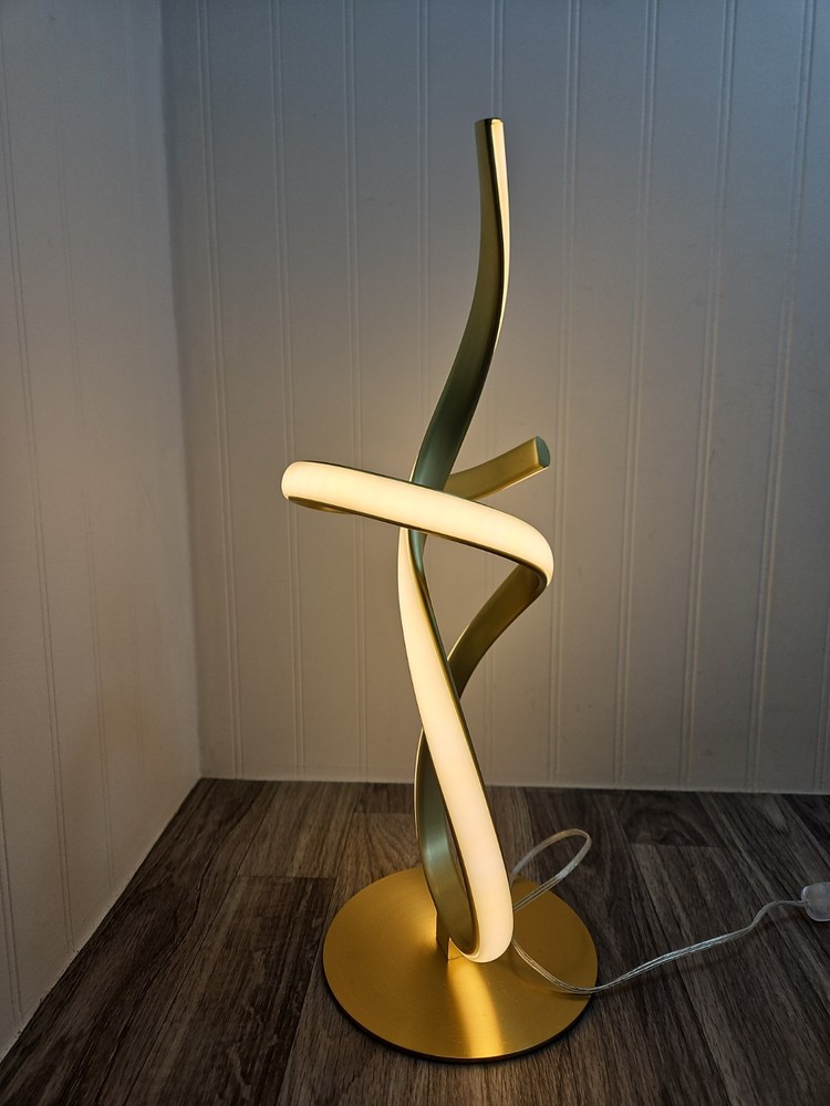Table Lamps Gold & White LED Ribbon