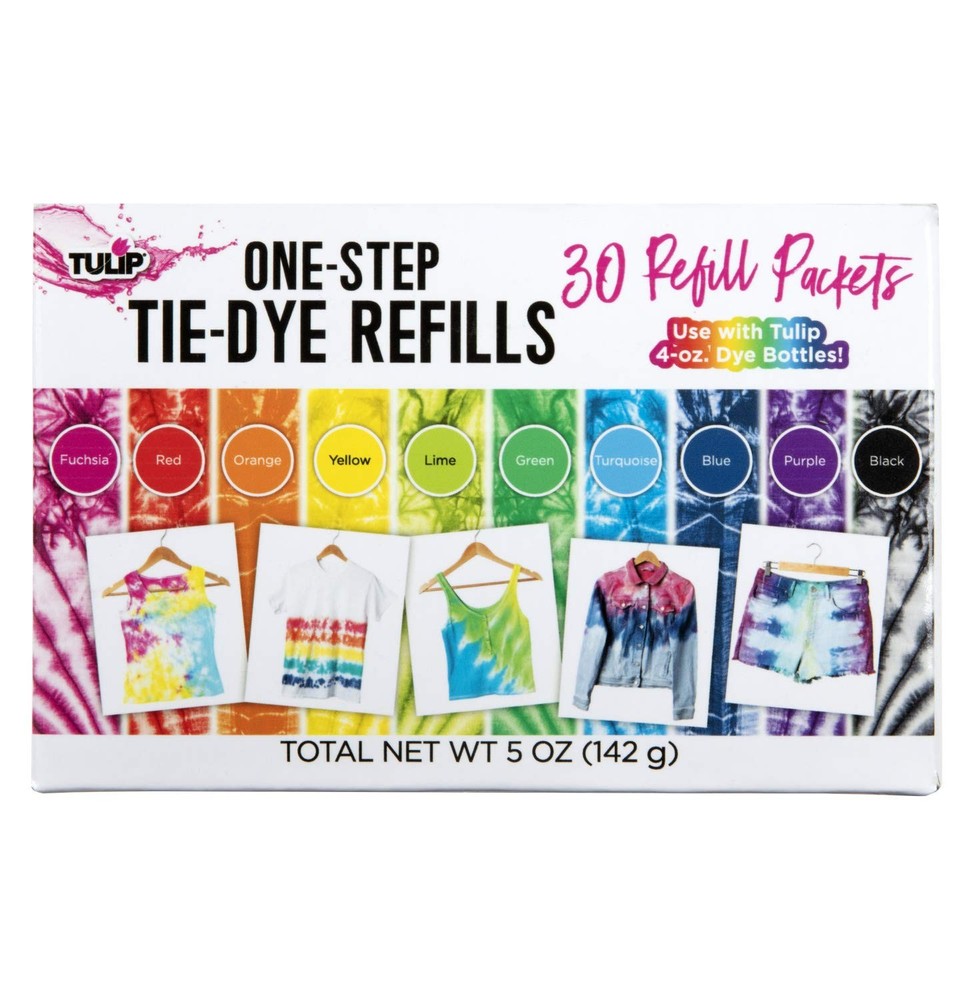 One-Step Tie-Dye Kit Refills, Rainbow Tie Dye, Multicolor, 30 Pack