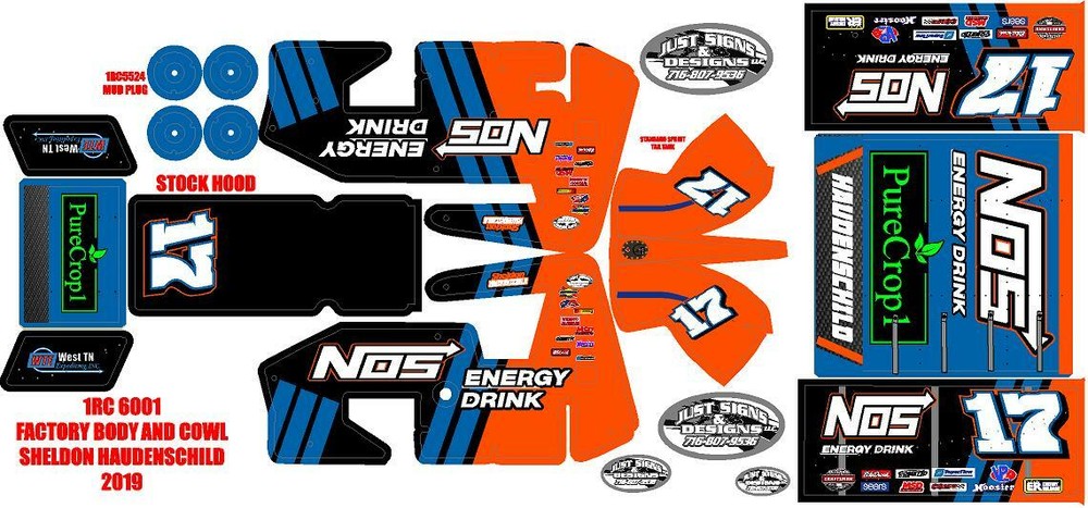 1RC SPRINT WRAP SHELDON HAUDENSCHILD 2019 THEME WRAP KIT