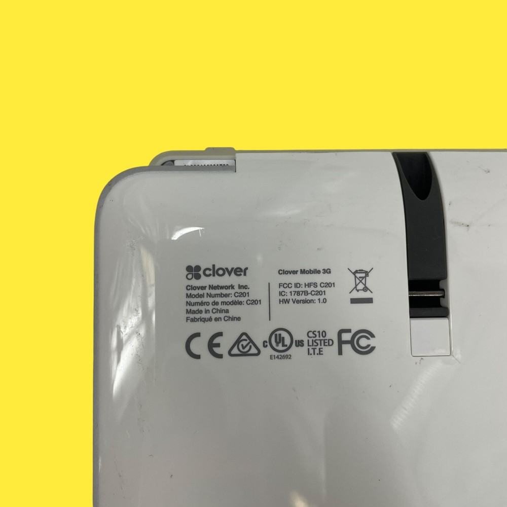 Clover Mobile POS Touchscreen Card Reader - C201 #777 Z46/5