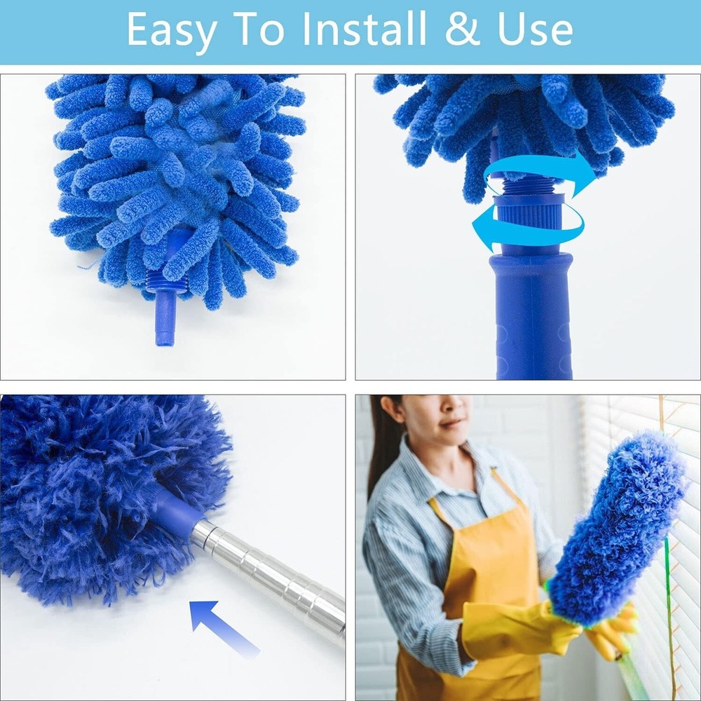 Complete Dusting Kit with Telescopic Pole - High Ceiling Cleaner and Accessories