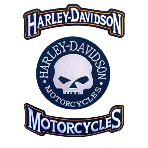 Harley Davidson Willie G Skull Rocker Patch Set Large Biker Back Patch