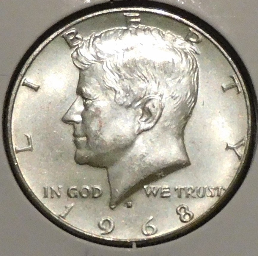Silver Half Dollar - Kennedy - 1968-D