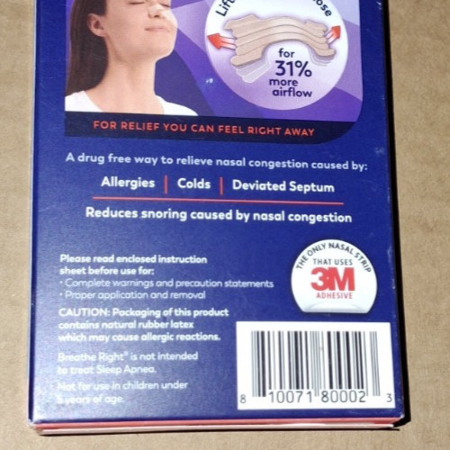 260 BREATHE RIGHT NASAL STRIPS EXTRA STRENGTH TAN (10 x 26 CT Boxes) EXP 2028