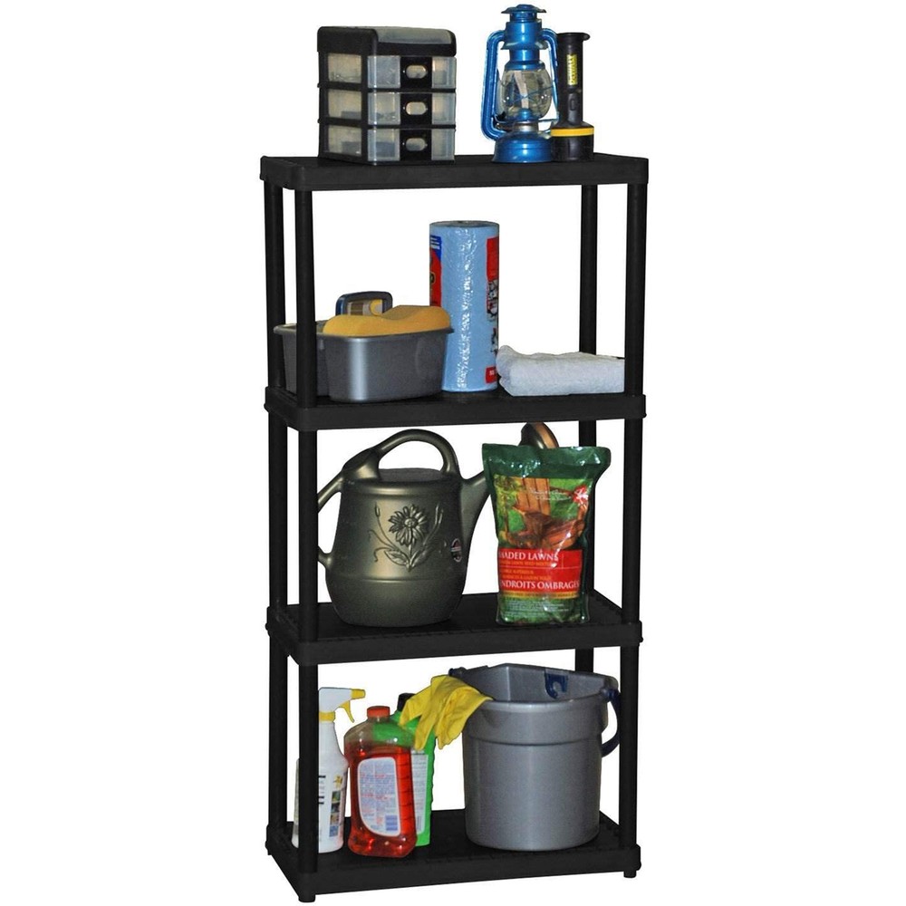 Gracious Living 4-Shelf Fixed Height Solid Organizing Storage Unit, (2 Pack)