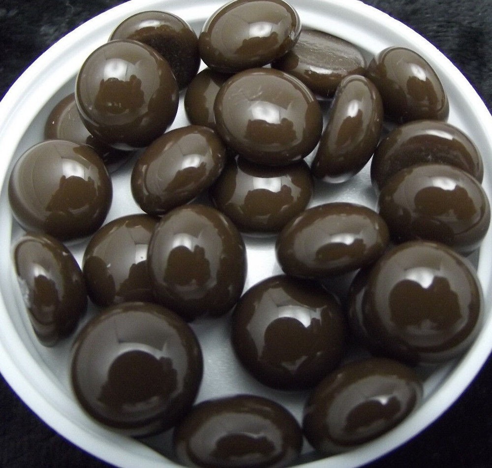 (25) 96 COE CHOCOLATE Brown Opal Handmade Glass Design Elements Dot Fusing 96COE