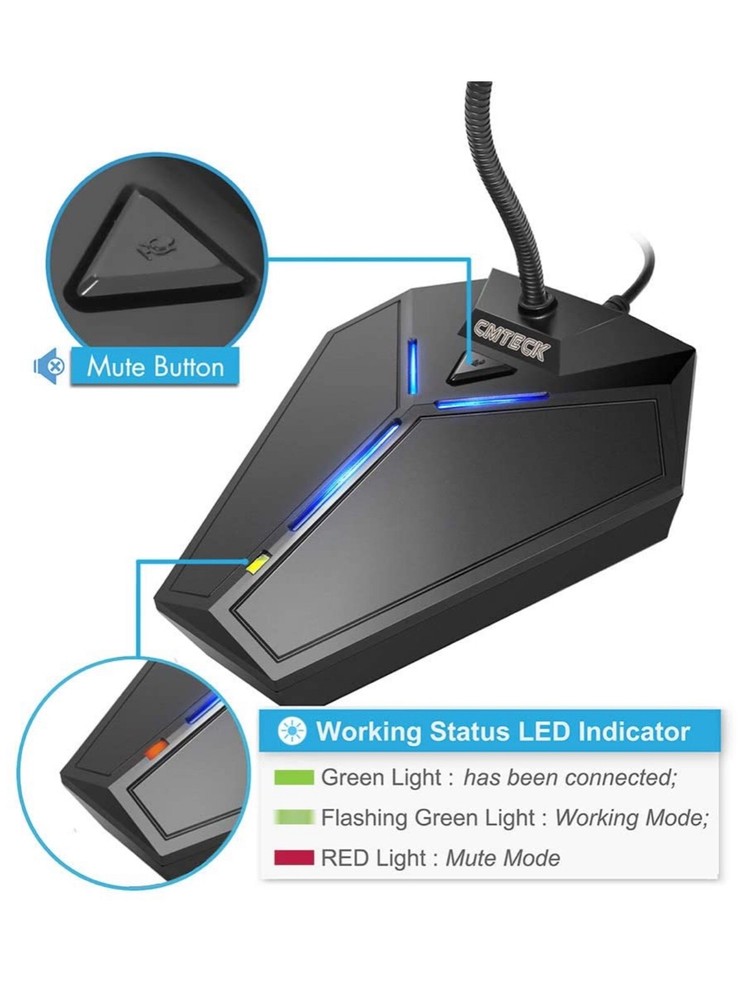 Conference Microphone, CMTECK USB Computer Microphone Plug &Play Desktop Omnidir