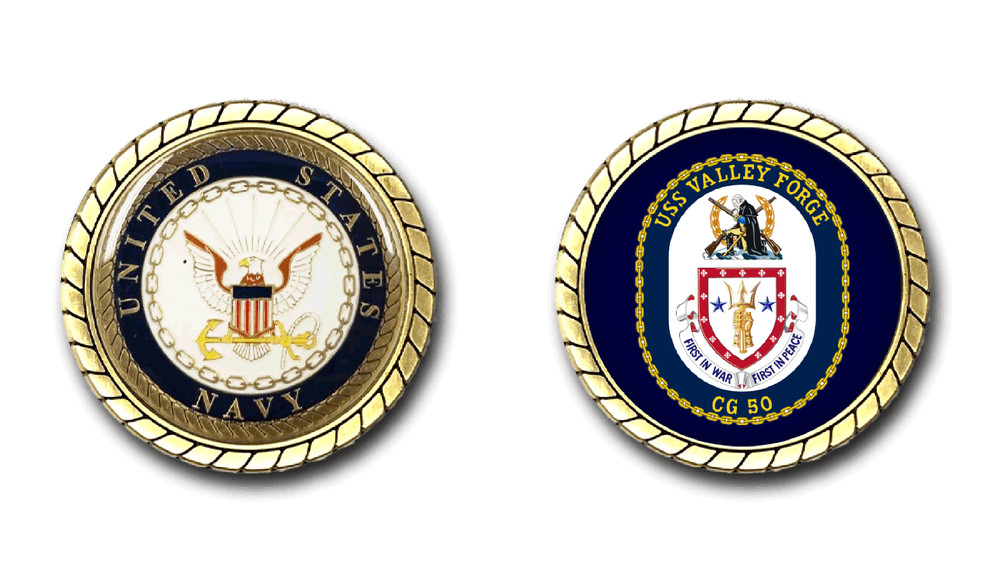 USS Valley Forge CG-50 Crest Challenge Coin