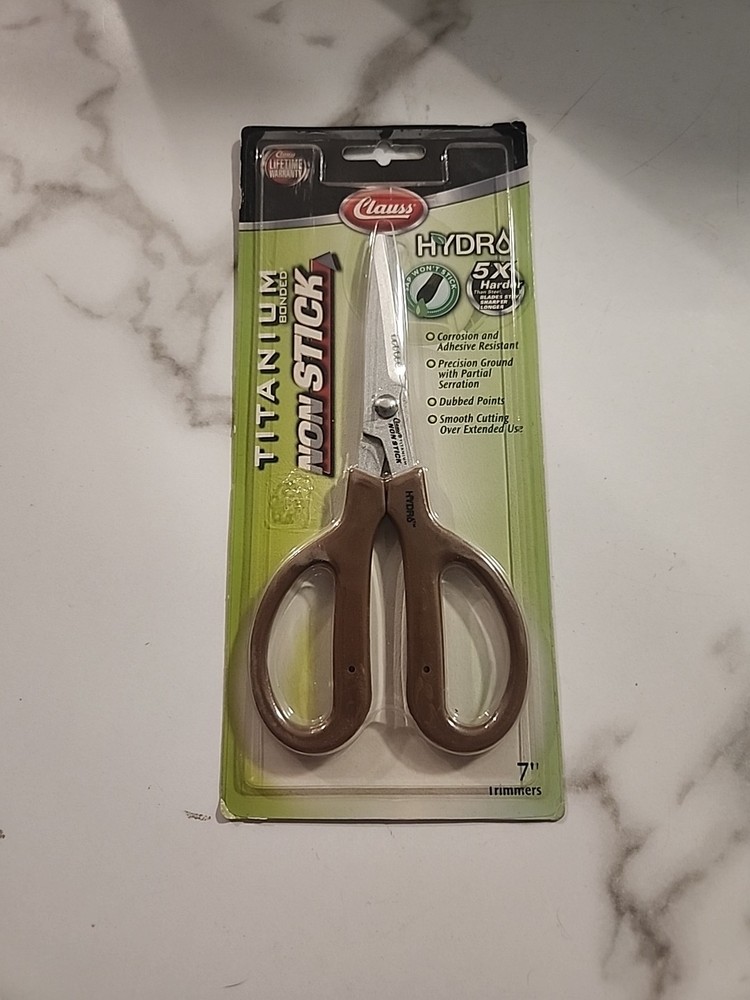 Clauss Hydra 7" Titanium Bonded Non Stick Shop Scissors Partial Serration
