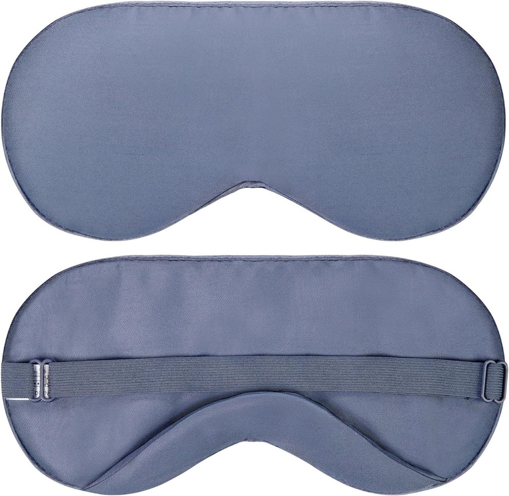 Cooling Light Blocking Eye Mask with Adjustable Strap - Navy Gray Bamboo Viscose