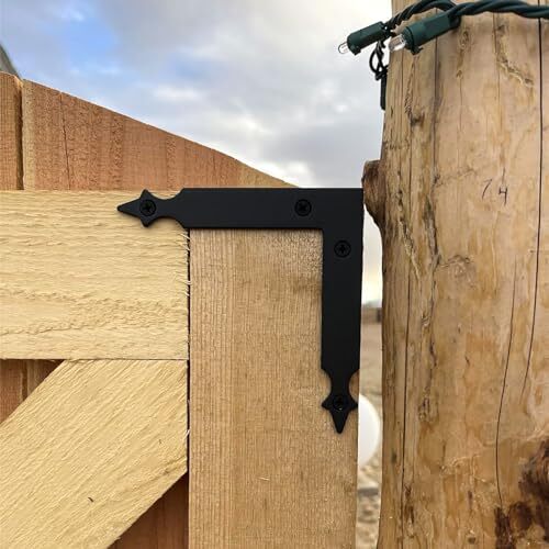 Barn Door Decorative Corner Bracket, 4.9 in Matte Black Rustic L 4.9 IN