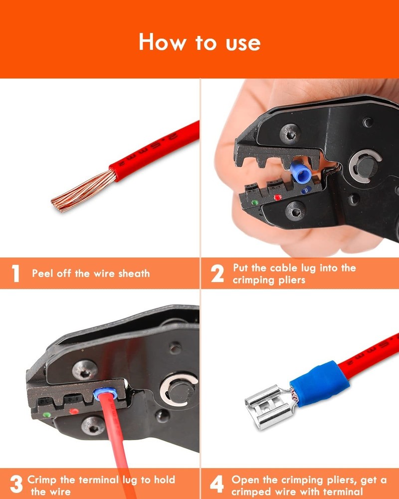 Gorffy 300pc Spade Ring Fork Wire Terminal Connector Kit 0.5-6.0mm²