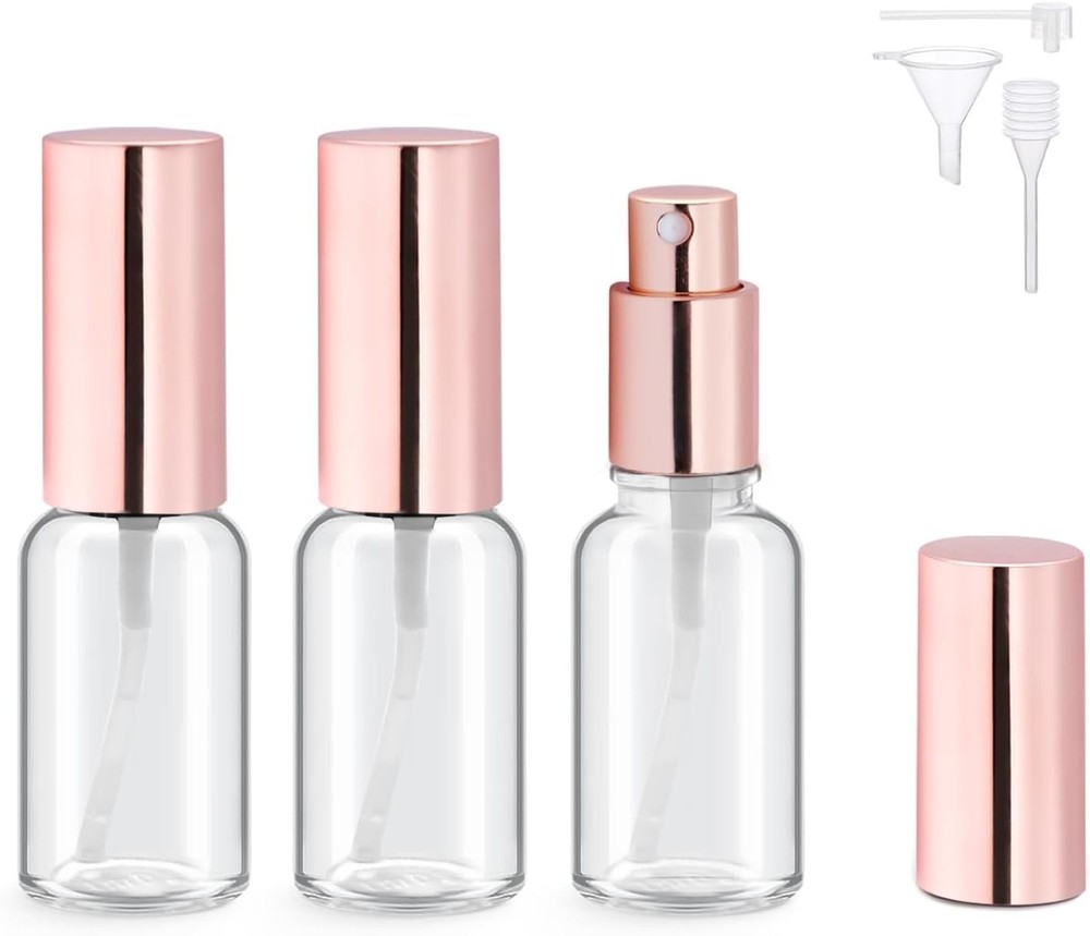 Mini Refillable Atomizers Set - 3 Travel Bottles for Perfume & Essential Oils
