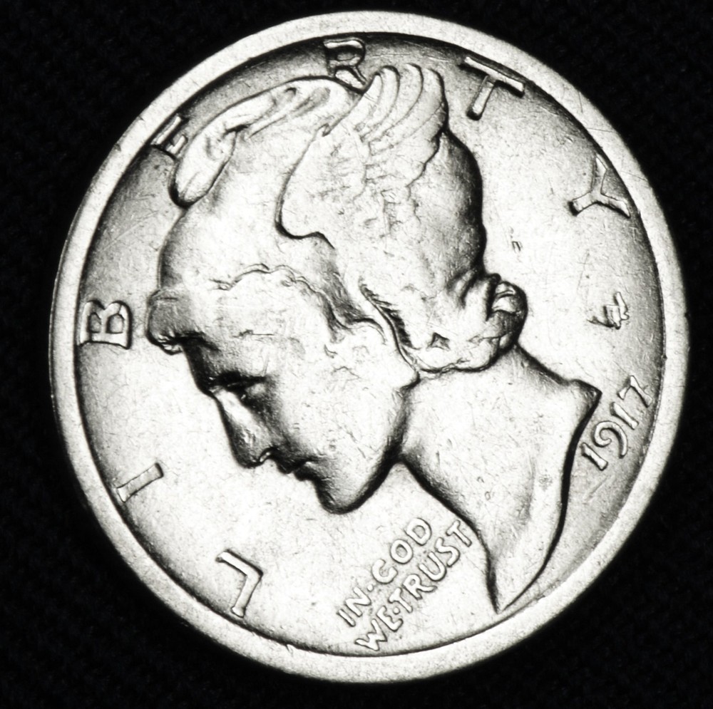 1917-s Mercury Dime. Better Grade   (Inventory A)