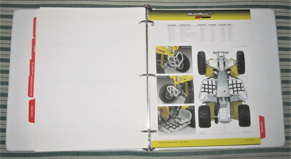 2009 SUZUKI Catalog Early Release Models & Programs for Motorcycles & Quads