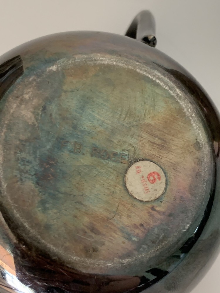 FB Rogers Mini Small Silver Plate Sugar Bowl 2 Side Handles Creamer Vintage