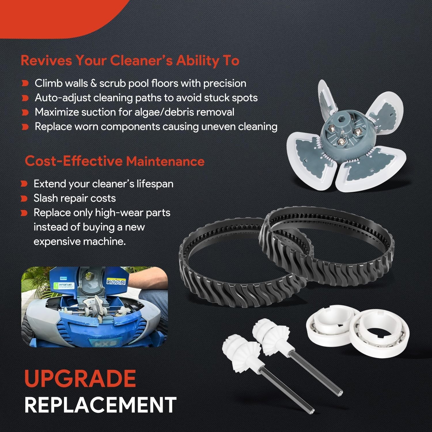 Replacement Parts Kit For Zodiac Baracuda MX8 MX6 Elite Pool Cleaner Tune Up Kit