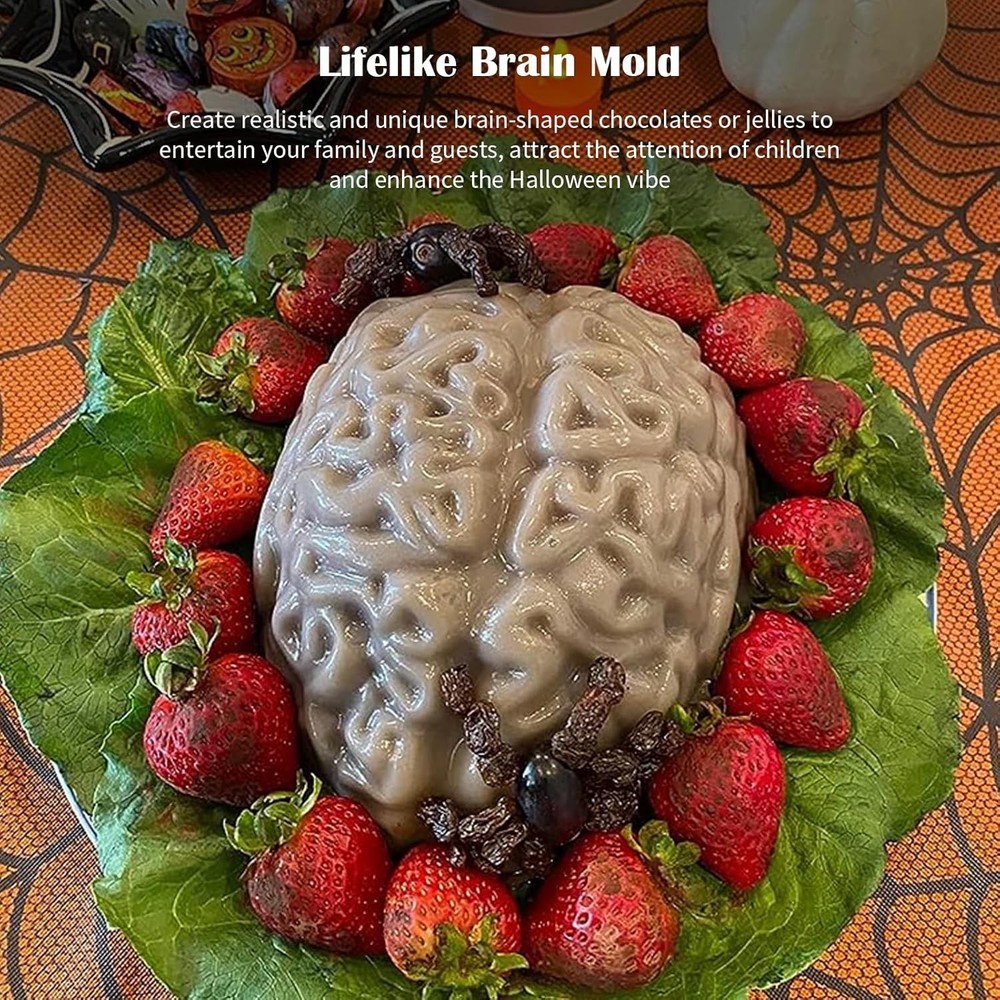 Silicone Brain Mold - White Realistic Human Skull Ice Cube