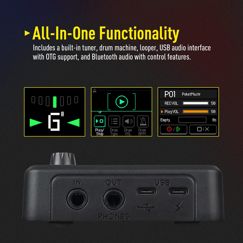 SONICAKE Pocket Master Guitar Modeling IR Cabinets Simulation Multi-Effects Ste