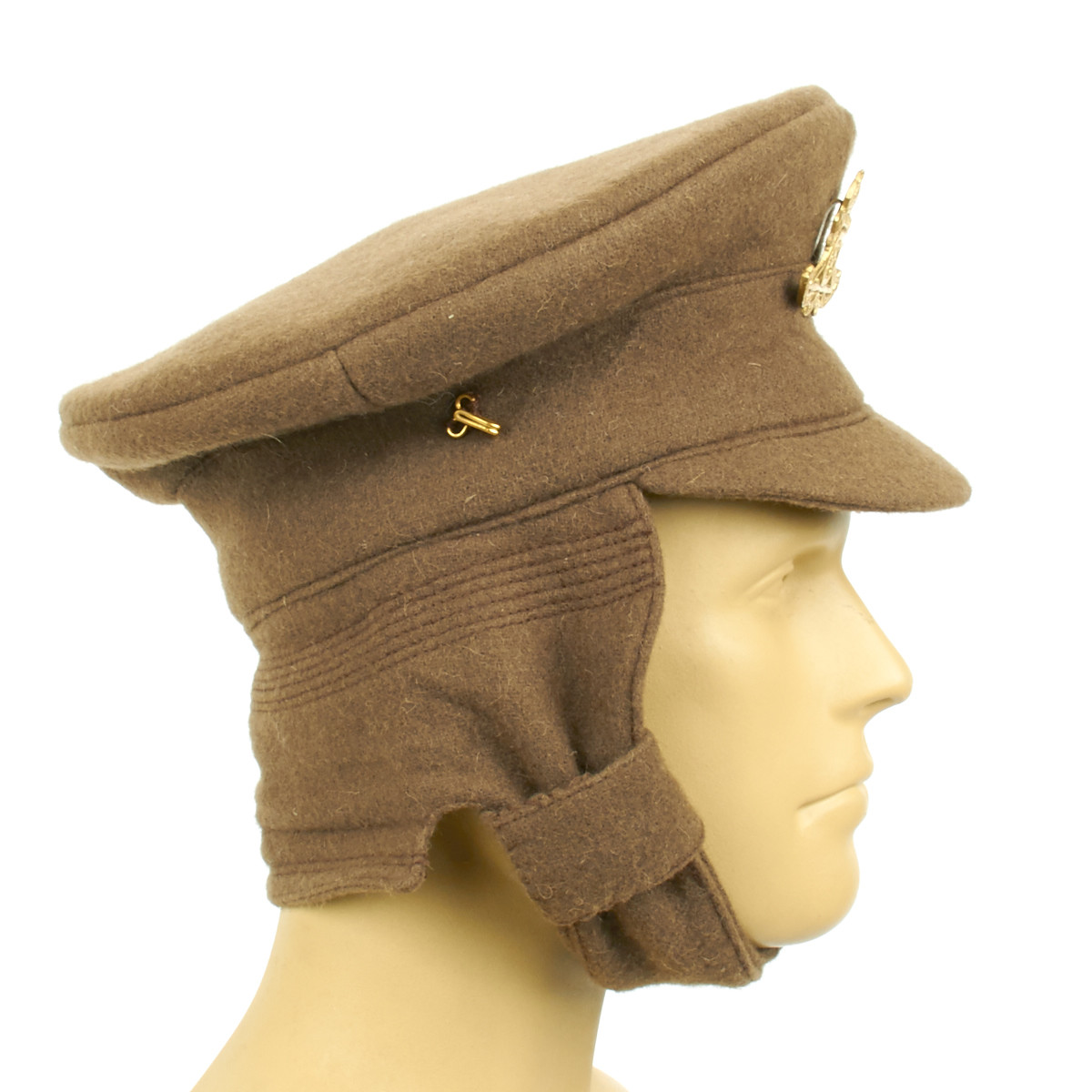 British WWI Gor Blimey 1915 Winter Forage Trench Wool Cap- Size US 7 1/4 (58cm)