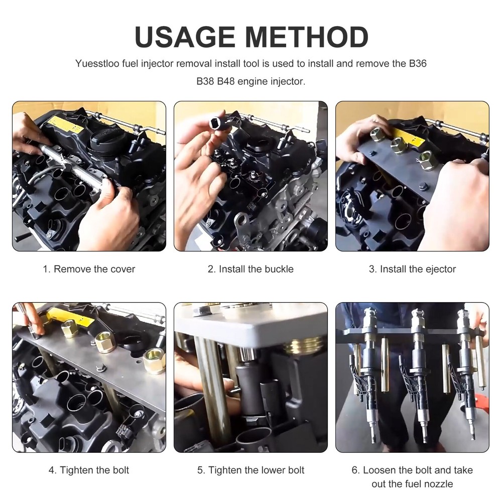 Fuel Injector Removal Install Tool Kit Compatible with BMW B36 B38 B48 Engine