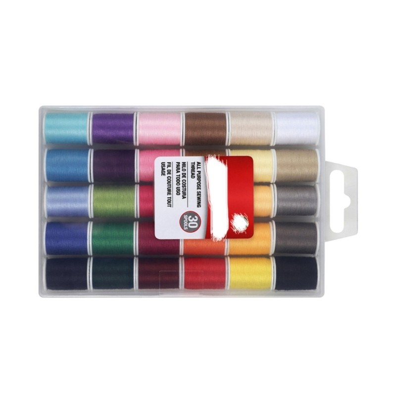 30pcs Sewing Thread Roll Set Polyester Machine Hand Stitching Embroidery Thread